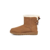 UGG レディース ミニ ベイリー ボウ II チェスナット 1153611：可愛らしいリボン付きの快適シープスキンブーツ