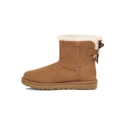UGG レディース ミニ ベイリー ボウ II チェスナット 1153611：可愛らしいリボン付きの快適シープスキンブーツ
