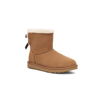 UGG レディース ミニ ベイリー ボウ II チェスナット 1153611：可愛らしいリボン付きの快適シープスキンブーツ