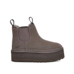 UGG Women's Neumel Platform Chelsea Boot Grey 1134526-GRE UGG Women's Neumel Platform Chelsea Boot in Grey with Sheepskin Lining