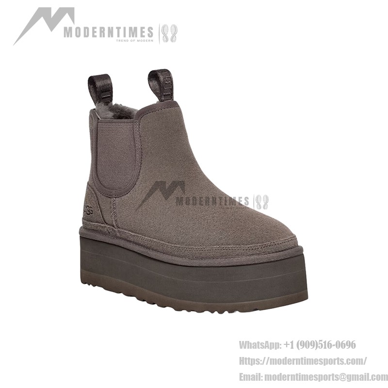 UGG Women's Neumel Platform Chelsea Boot Grey 1134526-GRE UGG Women's Neumel Platform Chelsea Boot in Grey with Sheepskin Lining