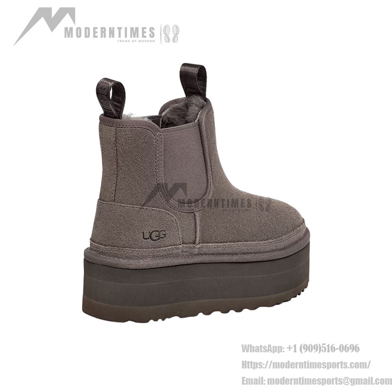 UGG Women's Neumel Platform Chelsea Boot Grey 1134526-GRE UGG Women's Neumel Platform Chelsea Boot in Grey with Sheepskin Lining