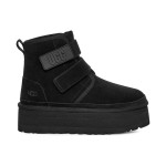 UGG ニューメル プラットフォーム チャッカ ブラック:ベルクロストラップ付きの快適なプラットフォームブーツ スエードアッパーとプラットフォームソールを備えたUGG ニューメル プラットフォーム チャッカ ブラックブーツ