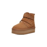 UGG ニューメル プラットフォーム チャッカ チェスナット 1130554 - ベルクロストラップ付きスタイリッシュシープスキンブーツ UGG ニューメル プラットフォーム チャッカ チェスナット 1130554 ブーツ - シープスキン裏地のスエードとプラットフォームソール