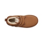 UGG ニューメル プラットフォーム チャッカ チェスナット 1130554 - ベルクロストラップ付きスタイリッシュシープスキンブーツ UGG ニューメル プラットフォーム チャッカ チェスナット 1130554 ブーツ - シープスキン裏地のスエードとプラットフォームソール