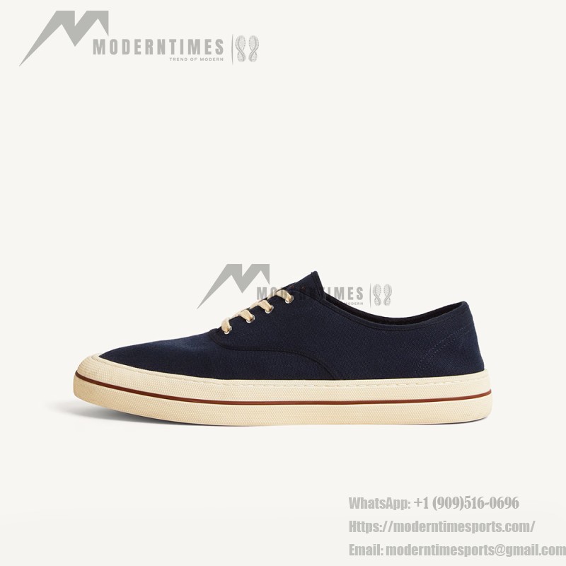 Loro Piana Nantucket Walk Sneaker FAR1445 W000 Blue Navy luxury canvas sneaker for men and women