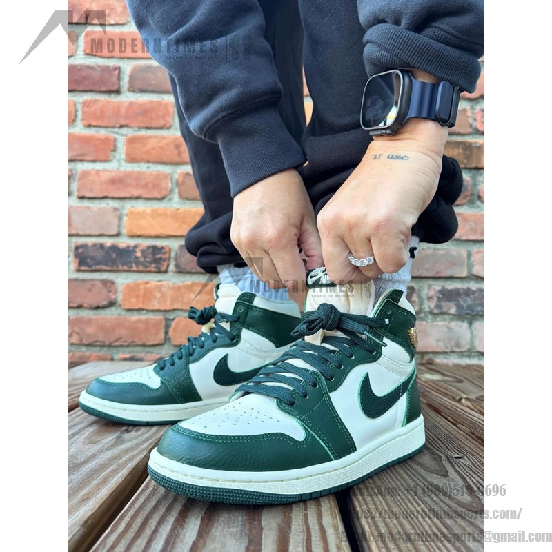 Air Jordan 1 High OG Pro Green Men's Shoes - Black, White and Green Side View