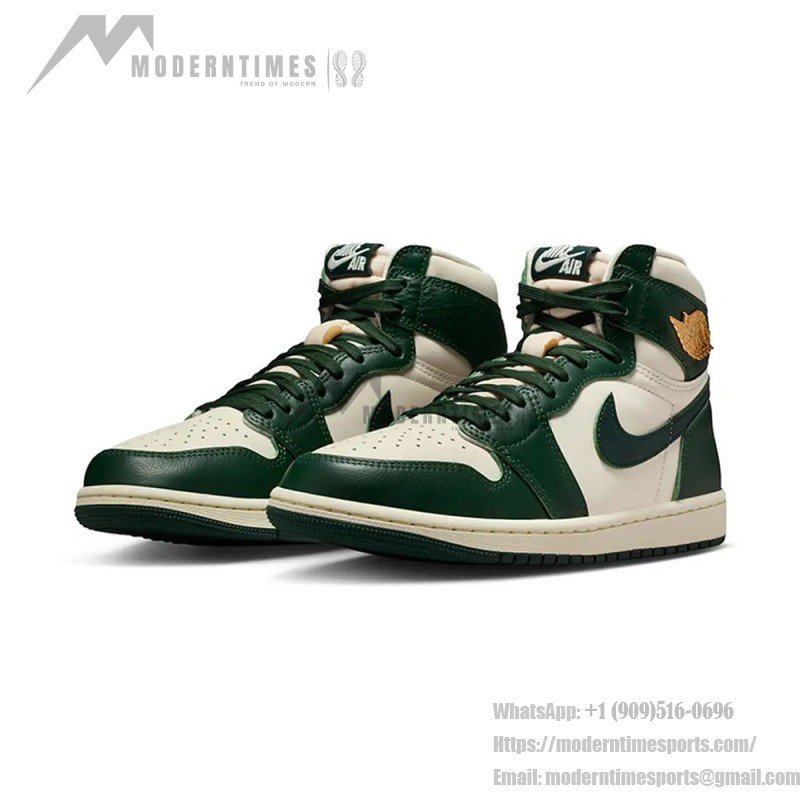 Air Jordan 1 High OG Pro Green Men's Shoes - Black, White and Green Side View