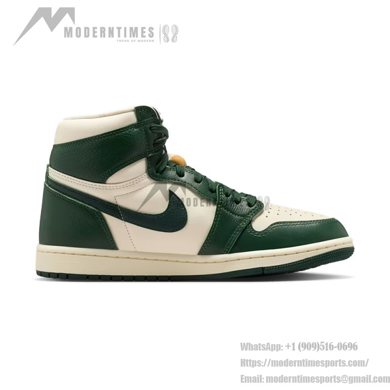 Air Jordan 1 High OG Pro Green Men's Shoes - Black, White and Green Side View