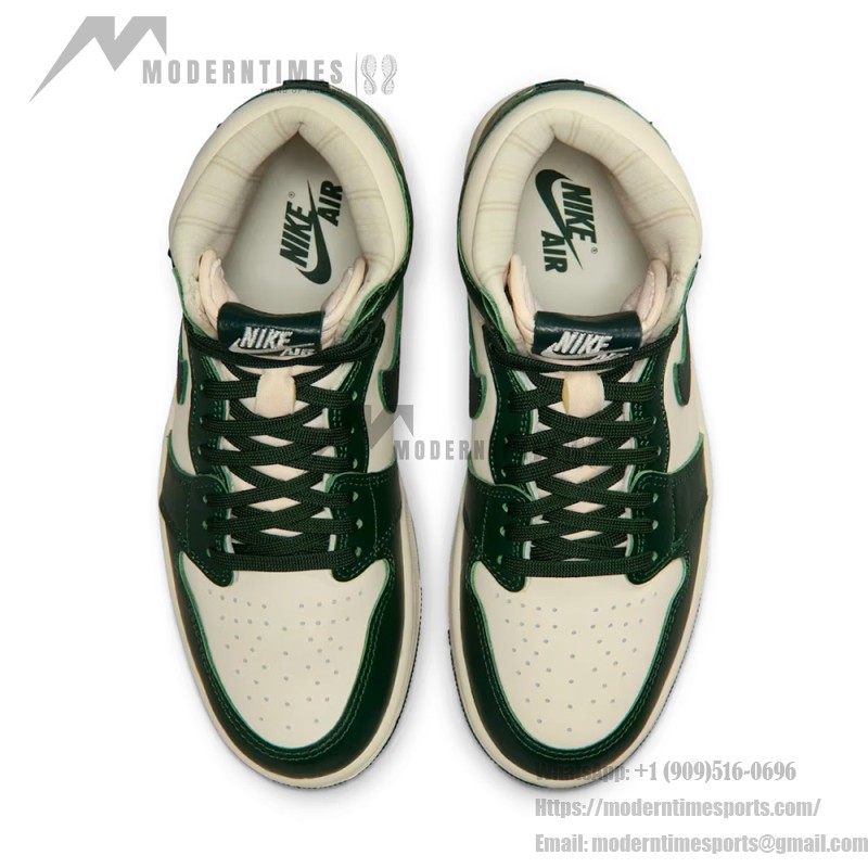 Air Jordan 1 High OG Pro Green Men's Shoes - Black, White and Green Side View