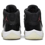 Air Jordan 11 Retro 'Bred' 378038-002 ブラックスニーカー 赤のジャンプマンロゴと透明アウトソール付き