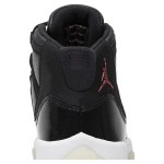 Air Jordan 11 Retro 'Bred' 378038-002 ブラックスニーカー 赤のジャンプマンロゴと透明アウトソール付き