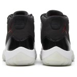 Air Jordan 11 Retro '72-10' 378037-002 ブラックレザー スニーカー 赤のジャンプマンロゴと透明アウトソール付き