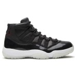 Air Jordan 11 Retro '72-10' 378037-002 ブラックレザー スニーカー 赤のジャンプマンロゴと透明アウトソール付き
