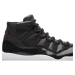 Air Jordan 11 Retro '72-10' 378037-002 ブラックレザー スニーカー 赤のジャンプマンロゴと透明アウトソール付き