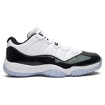 Air Jordan 11 Low ‘Concord’ 528895-145 - ホワイトとブラックのパテントレザーとアイスブルーアウトソール