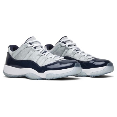 Air Jordan 11 Low ‘Cement Grey’ 528895-007 - Sleek Cement Grey and Navy Sneakers with Patent Leather & Icy Blue Outsole
