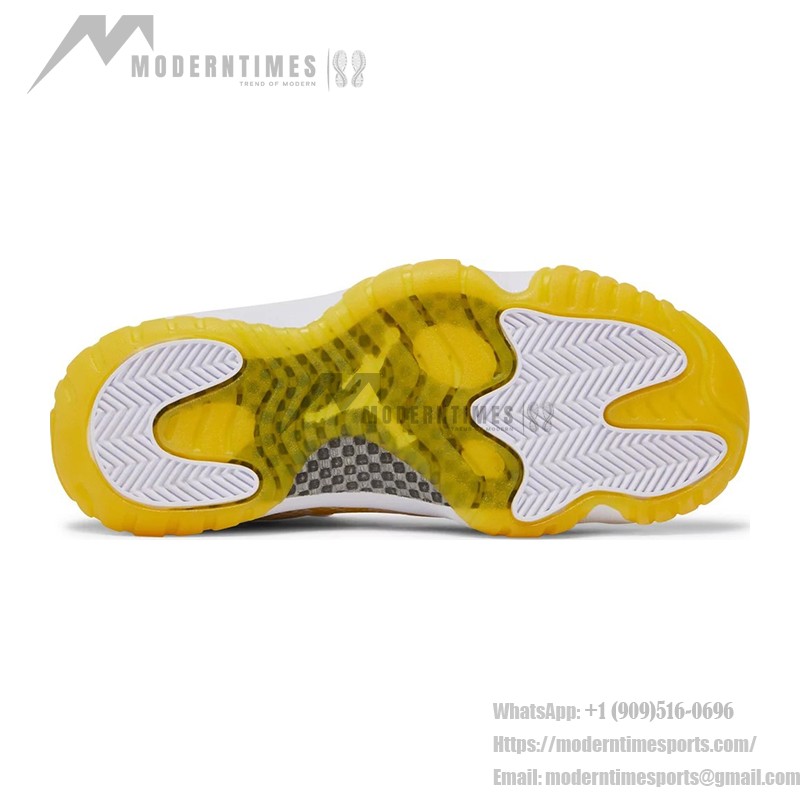 Air Jordan 11 Low 'Yellow Snakeskin' AH7860-107 in White and Yellow with Bold Snakeskin Pattern