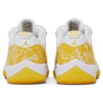 Air Jordan 11 Low 'Yellow Snakeskin' AH7860-107 in White and Yellow with Bold Snakeskin Pattern