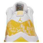 Air Jordan 11 Low 'Yellow Snakeskin' AH7860-107 in White and Yellow with Bold Snakeskin Pattern