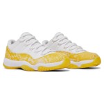 Air Jordan 11 Low 'Yellow Snakeskin' AH7860-107 in White and Yellow with Bold Snakeskin Pattern