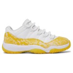 Air Jordan 11 Low 'Yellow Snakeskin' AH7860-107 in White and Yellow with Bold Snakeskin Pattern