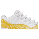 Air Jordan 11 Low 'Yellow Snakeskin' AH7860-107 in White and Yellow with Bold Snakeskin Pattern