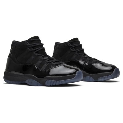 Air Jordan 11 'Cap and Gown' 378037-005 – Premium All-Black Sneakers with Patent Leather Shine