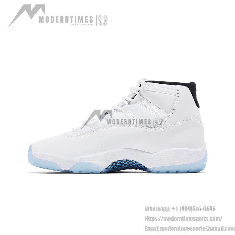 Air Jordan 11 Retro 'Legend Blue' CT8012-104 ホワイトスニーカー 氷色のアウトソールと黒いカラー付き