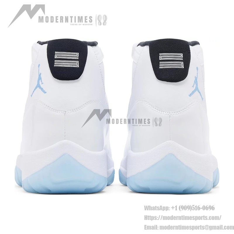 Air Jordan 11 Retro 'Legend Blue' CT8012-104 ホワイトスニーカー 氷色のアウトソールと黒いカラー付き