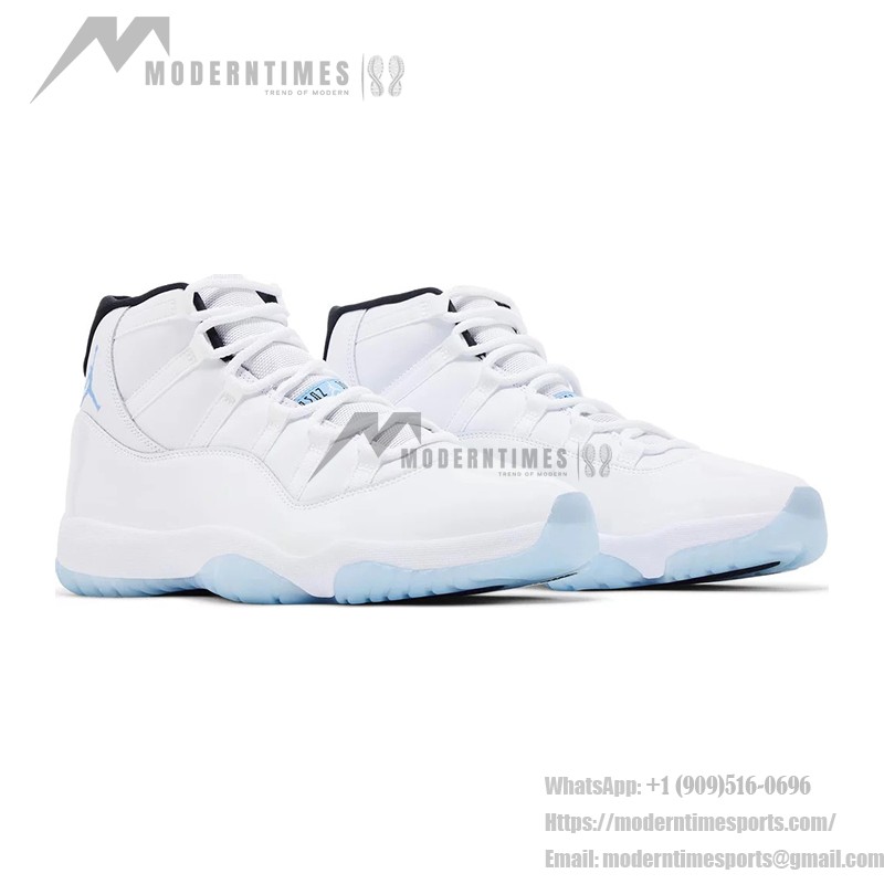 Air Jordan 11 Retro 'Legend Blue' CT8012-104 ホワイトスニーカー 氷色のアウトソールと黒いカラー付き