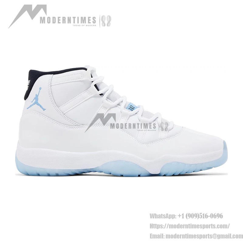 Air Jordan 11 Retro 'Legend Blue' CT8012-104 ホワイトスニーカー 氷色のアウトソールと黒いカラー付き