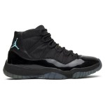 Air Jordan 11 Retro 'ガンマブルー' 378037-006 ブラックスニーカー ガンマブルーとイエローのアクセント付き