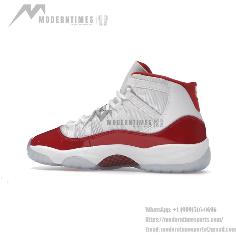 Air Jordan 11 Retro Cherry 378038-116 - パテントレザーとアイシーソールの白と赤のスニーカー