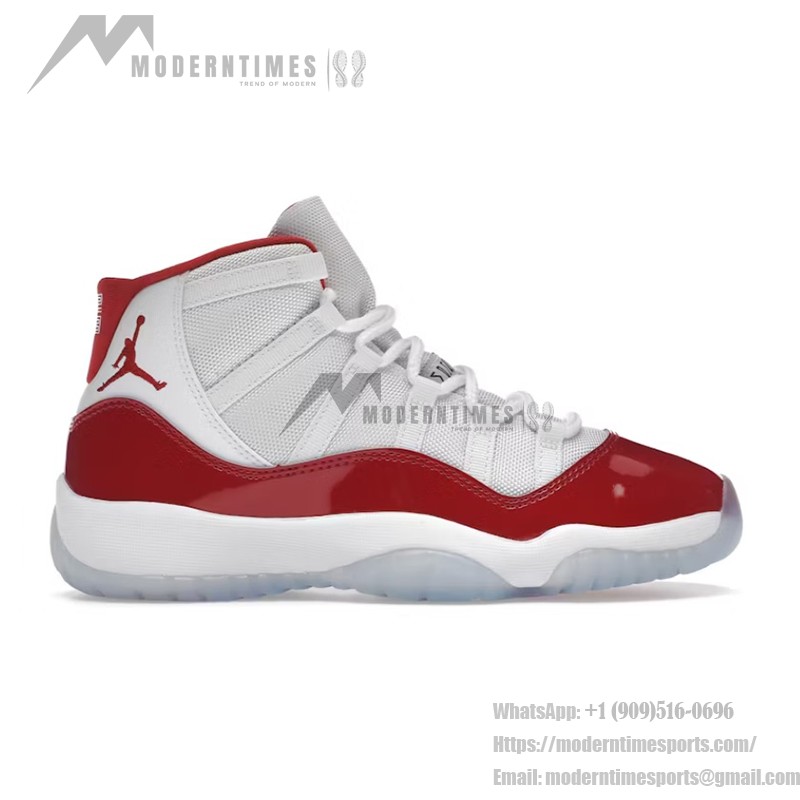 Air Jordan 11 Retro Cherry 378038-116 - パテントレザーとアイシーソールの白と赤のスニーカー