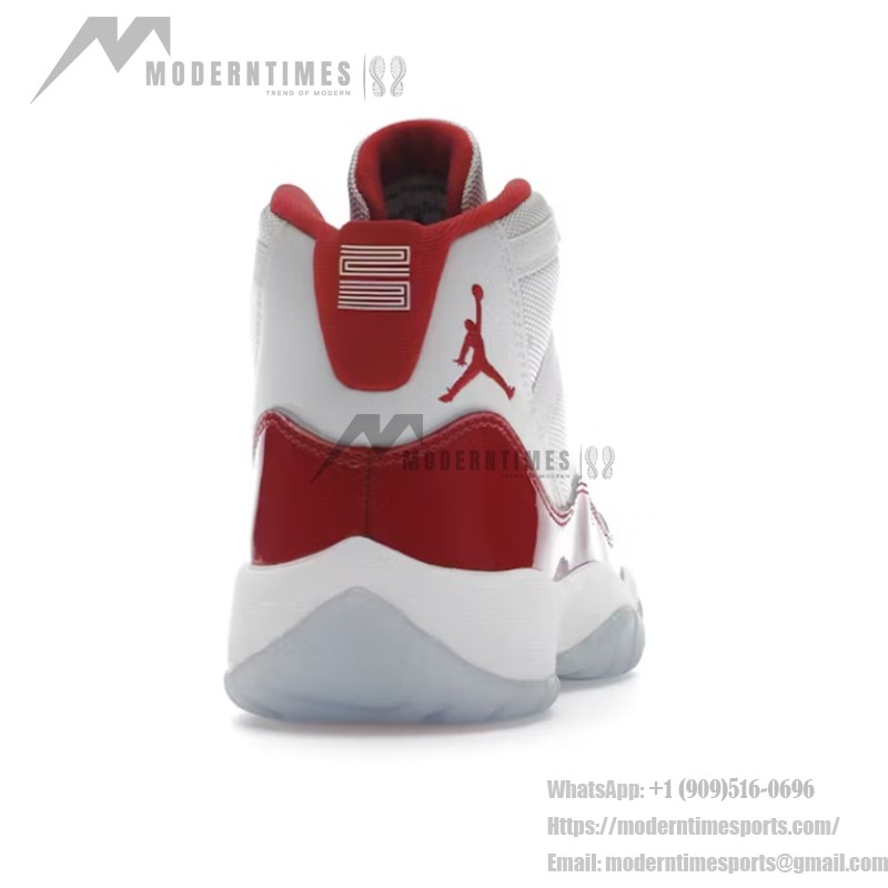 Air Jordan 11 Retro Cherry 378038-116 - パテントレザーとアイシーソールの白と赤のスニーカー