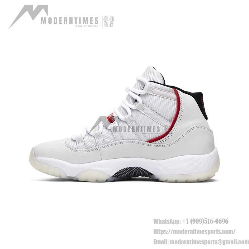 Air Jordan 11 Retro 378038-016 – Classic White Sneaker with Red Accents and Milky Outsole
