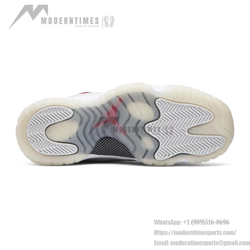 Air Jordan 11 Retro 378038-016 – Classic White Sneaker with Red Accents and Milky Outsole