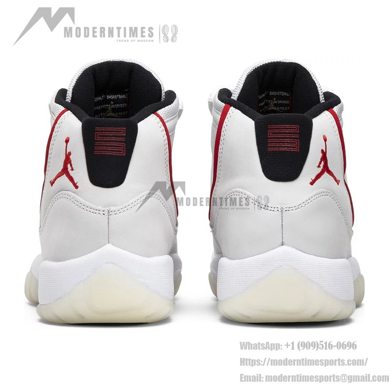 Air Jordan 11 Retro 378038-016 – Classic White Sneaker with Red Accents and Milky Outsole
