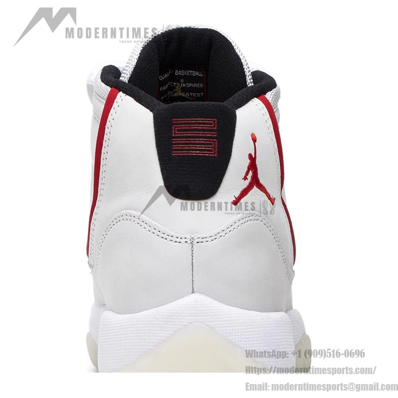 Air Jordan 11 Retro 378038-016 – Classic White Sneaker with Red Accents and Milky Outsole