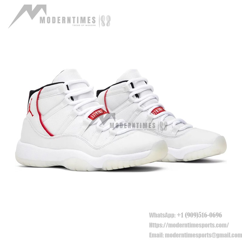 Air Jordan 11 Retro 378038-016 – Classic White Sneaker with Red Accents and Milky Outsole