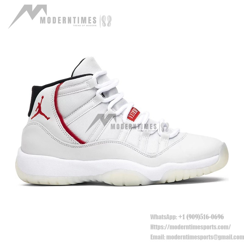 Air Jordan 11 Retro 378038-016 – Classic White Sneaker with Red Accents and Milky Outsole