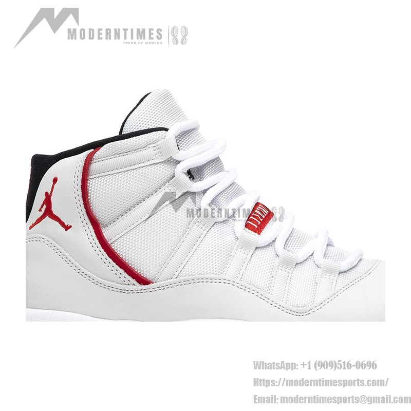 Air Jordan 11 Retro 378038-016 – Classic White Sneaker with Red Accents and Milky Outsole