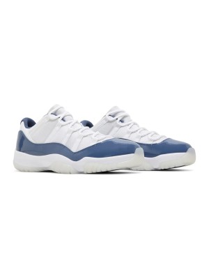 Air Jordan 11 Low 'Cement Grey' FV5104-104 - Stylish White & Grey Patent Leather Sneaker with Icy Outsole