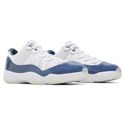 Air Jordan 11 Low 'Cement Grey' FV5104-104 - Stylish White & Grey Patent Leather Sneaker with Icy Outsole