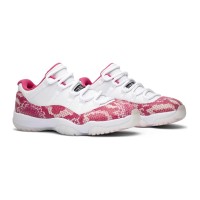 Air Jordan 11 Low 'Pink Snakeskin' AH7860-106 - Stilvolle Weiße & Rosa Sneaker mit Schlangenledertextur und Eisiger Sohle