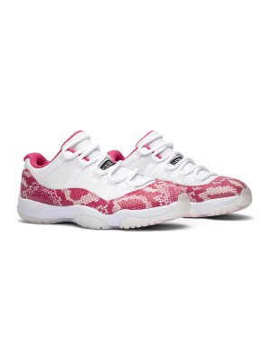 Air Jordan 11 Low 'Pink Snakeskin' AH7860-106 - Stylish White & Pink Sneaker with Snakeskin Texture and Icy Outsole