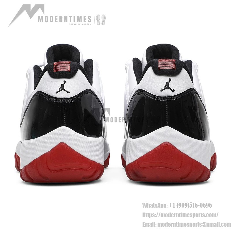 Air Jordan 11 Low "Bred" AV2187-160 - ブラック、ホワイト＆レッドのパテントレザー仕上げスニーカー