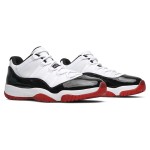 Air Jordan 11 Low "Bred" AV2187-160 - ブラック、ホワイト＆レッドのパテントレザー仕上げスニーカー