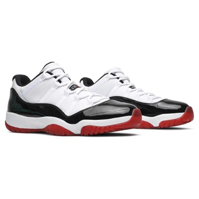 Air Jordan 11 Low "Bred" AV2187-160 - Iconic Black, White & Red Sneakers with Patent Leather Finish